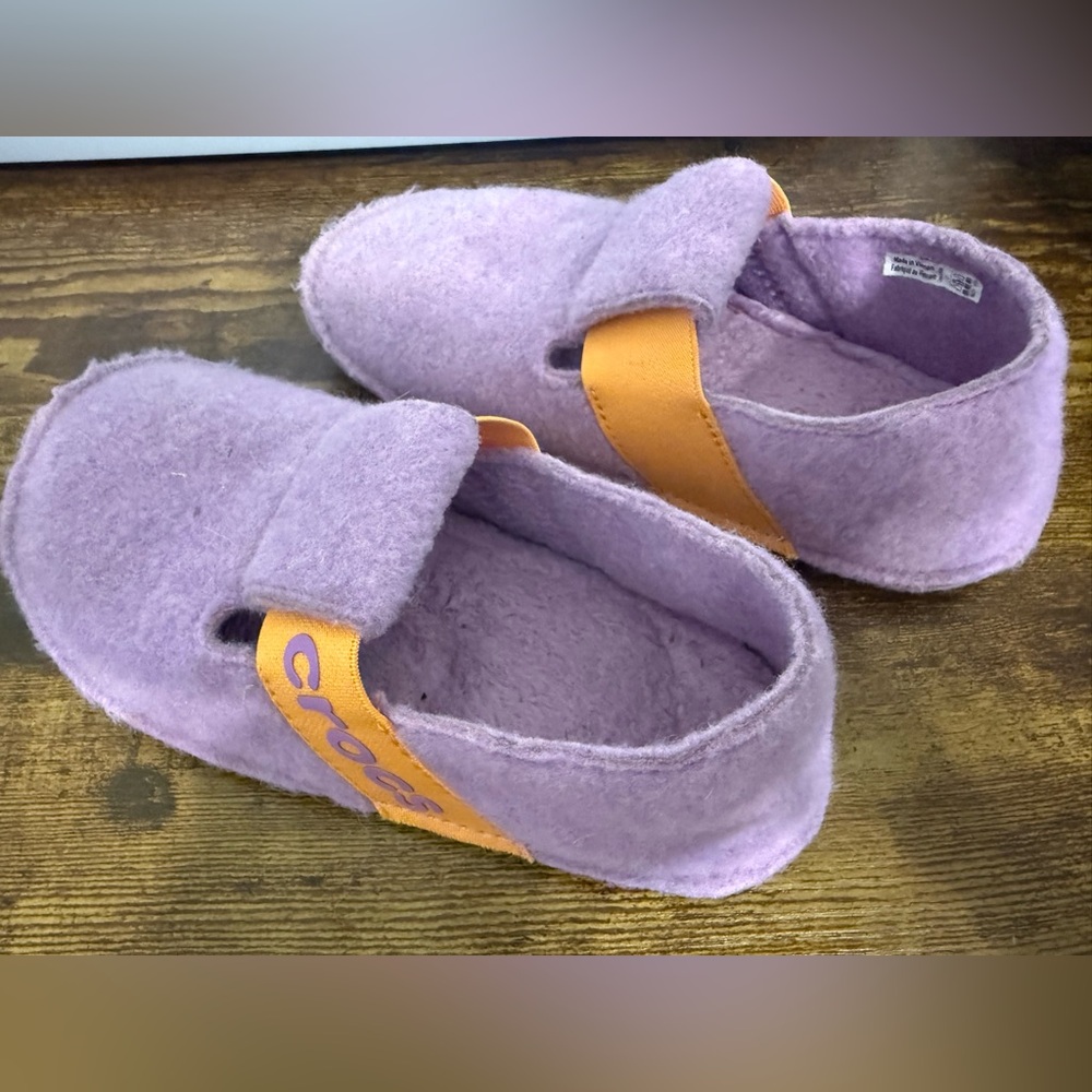 CROCS Purple and Orange Slippers Easy Slip-On Comfort